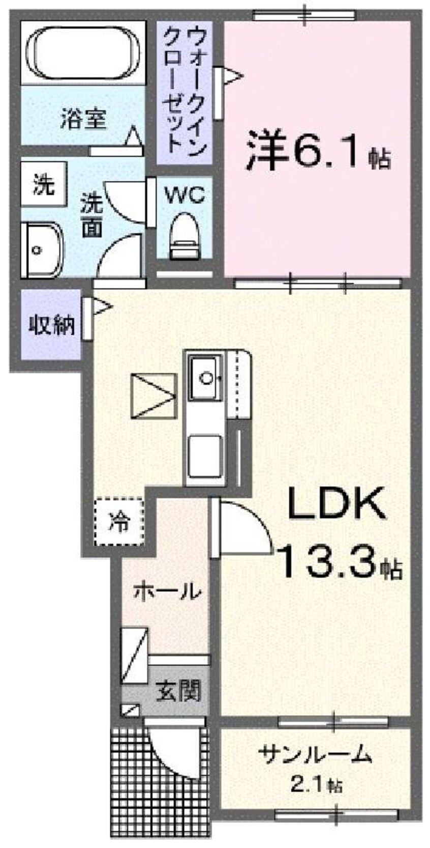 間取図 ハーレー　岡山Ⅰ