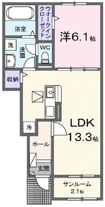 間取図 ハーレー　岡山Ⅰ