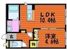 ラフィネ・プレジール 1LDKの間取り