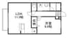 ガスパール 1LDKの間取り