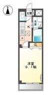 ルミエール 1Kの間取り