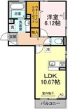 ローズ　ド　ノエル 1LDKの間取り
