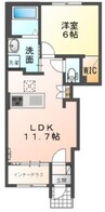 オータムめぐみⅢ 1LDKの間取り