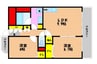 カーサフィオーレ西市駅前 2LDKの間取り