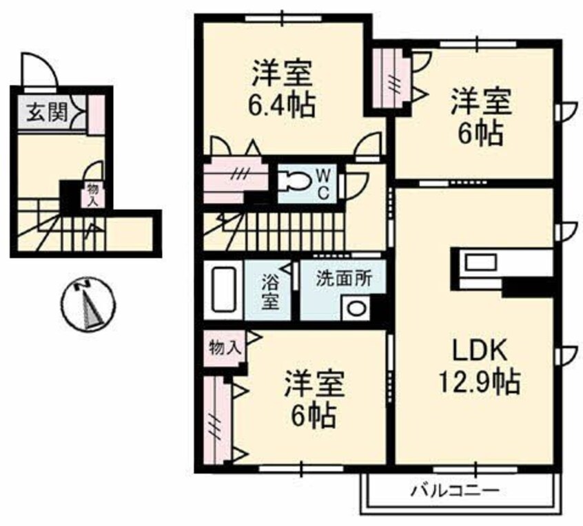 間取図 メゾン北方