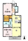 ナイス二番館 2LDKの間取り