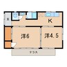 品川住宅（境米岡） 2Kの間取り