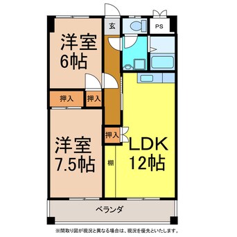 間取図 メゾン弁財天