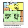 矢原アパート 2DKの間取り