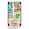 スカール喜多川　Ｂ棟 2LDKの間取り