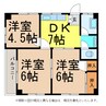 朔日市マンション 3DKの間取り