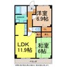 フィネス陣屋西 2LDKの間取り