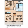 サンライズ西条 2LDKの間取り