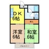 リッツハウス古川 2DKの間取り