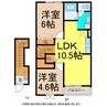 カリーノパラッツオ 2LDKの間取り