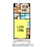 グランドハイツ西条 1LDKの間取り