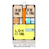 グランドハイツ西条 2LDKの間取り