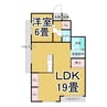 グランドハイツ西条 1LDKの間取り