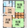 喜多川マンション 3DKの間取り