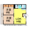 松本マンションＢ棟 2LDKの間取り