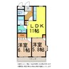 ビラージュ市塚 2LDKの間取り