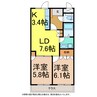 ビラージュ市塚 2LDKの間取り