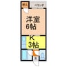 ひまわりハイツNo.1 1Kの間取り