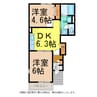スプリングフィールド 2DKの間取り