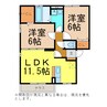 ラフィーネ　イースト棟 2LDKの間取り