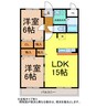 パレロワイヤル小松町 2LDKの間取り