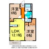 パステーク古川Ｄ 2LDKの間取り