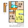 パステーク古川Ｄ 2LDKの間取り