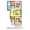 カルム・アルモニー・Ｋ　Ｉ・Ⅱ 2DKの間取り