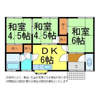 間取図 わかくさグリーンハイツ(平家）