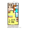リバティタウン２番館 1LDKの間取り