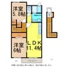 アンジュフラン 2LDKの間取り