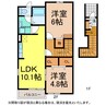 プラシードⅡ 2LDKの間取り