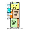 横黒　徳永借家 2DKの間取り