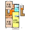 メゾンＳＯＷＡＣＡ　Ｂ棟 2LDKの間取り