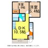 アラモード・シャトレーン 2LDKの間取り