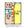 JOYおれんじ 2LDKの間取り