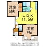 パステーク古川Ｃ 2LDKの間取り