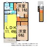 ブルーマーリンＣ・Ｄ 2LDKの間取り