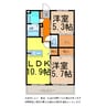 サニーレジデンス(大町) 2LDKの間取り