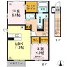 スクエア古川B棟 2LDKの間取り