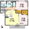 ソレイユ　ルヴァンB棟 2LDKの間取り