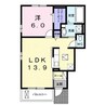 ヒトヤスミA 1LDKの間取り