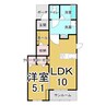 フレイツバーン 1LDKの間取り