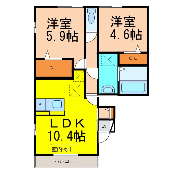 間取り図 Ｄ－ｒｏｏｍ喜多川