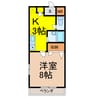 グリーンピアA 1Kの間取り